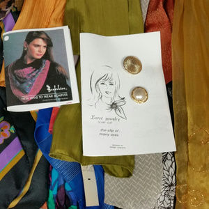 Bundle of 13 Scarves, 2 scarf clips.